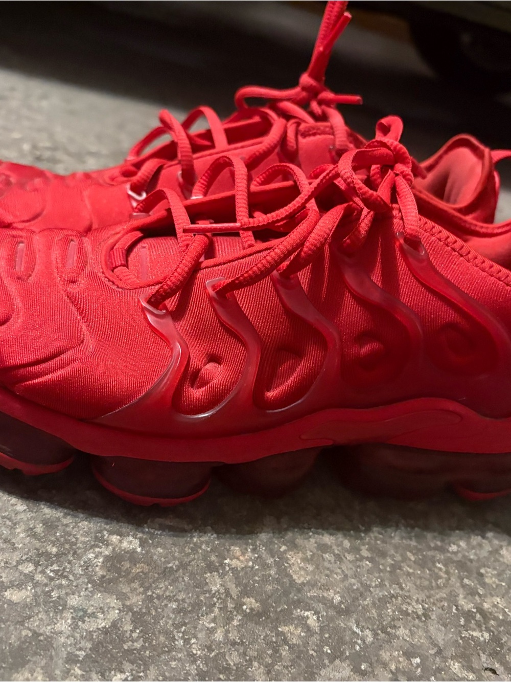 Nike Kids Red Athletic Sneakers with Textured Wave Design